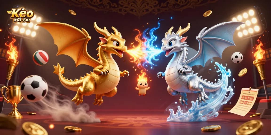 Experience Kèo nhà cái with thrilling sports betting elements and dynamic dragon artwork