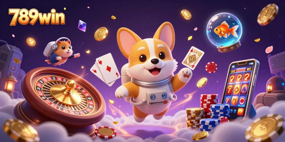 Experience thrilling casino fun with 789win in this vibrant space-themed 3D illustration.
