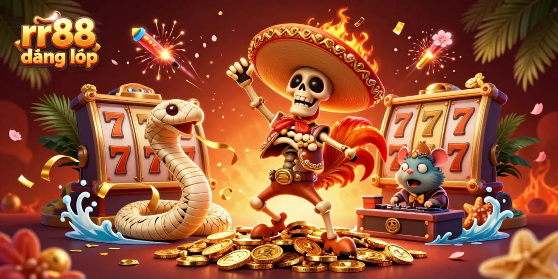 Engage in thrilling rr88 đăng nhập activities with our vibrant casino illustration showcasing dynamic characters and elements.