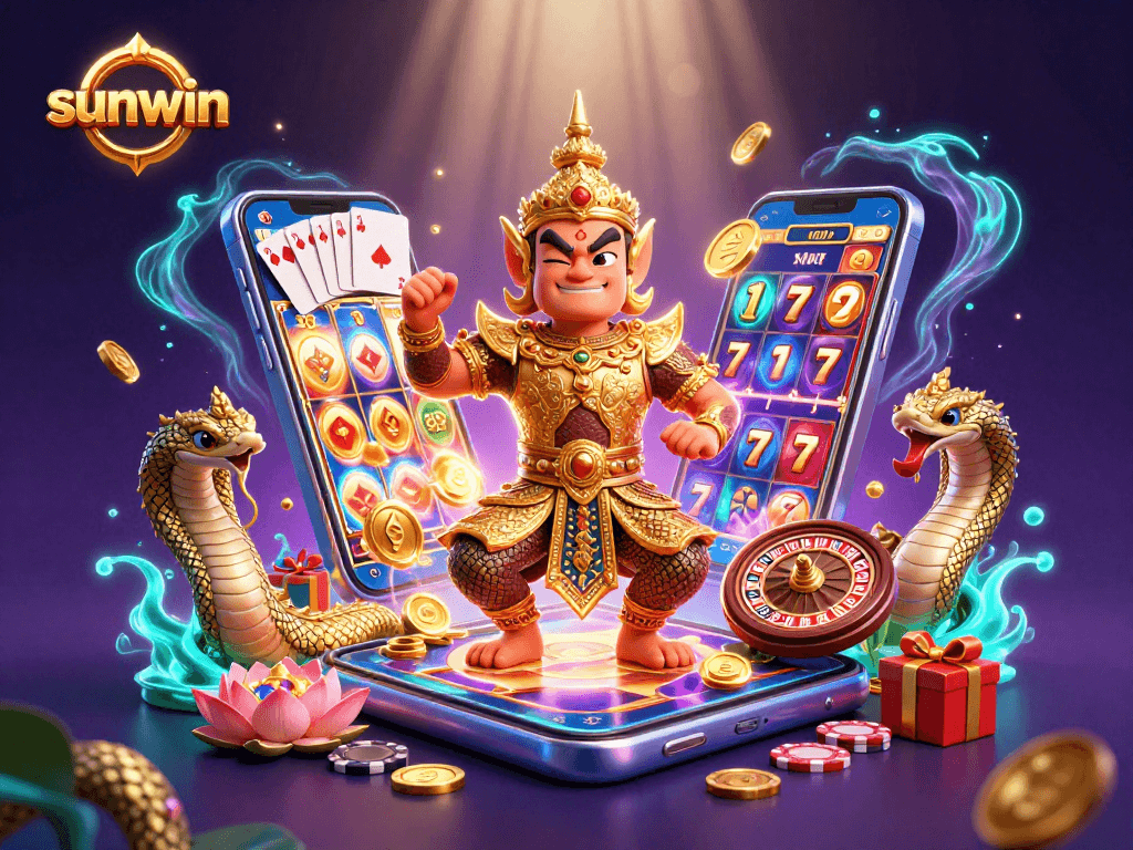 Experience exciting gameplay with sunwin's vibrant slot scenes and treasure-filled 3D characters.