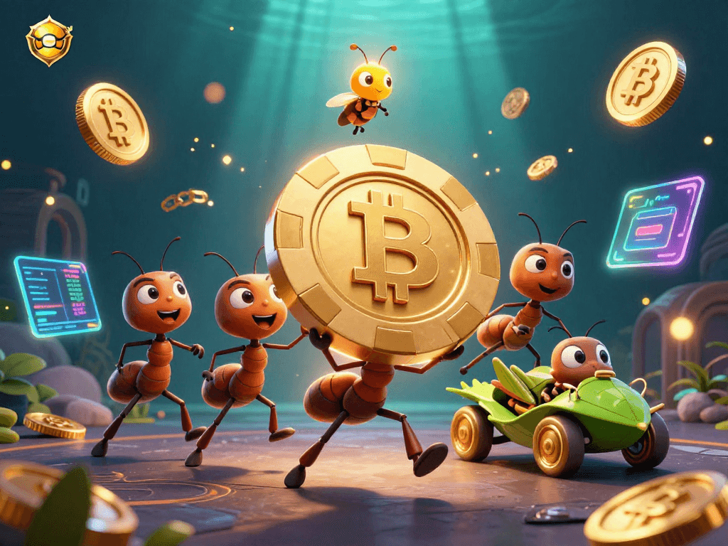 Engage with sunwin as a team of ants pulls off a heist with luminous crypto elements.
