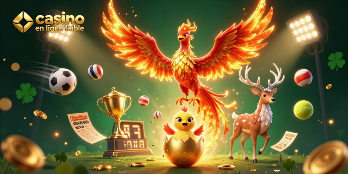 Profitez des jeux de casino en ligne fiables avec la magie de l'oiseau phoenix et des éléments de paris sportifs.