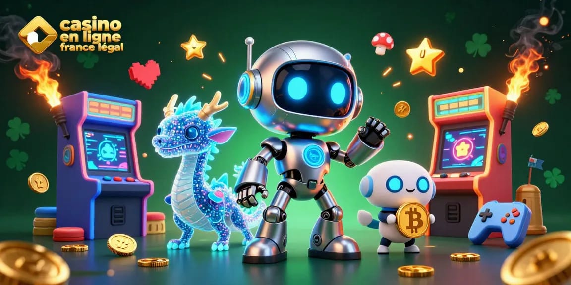 Participez au jeu sur le casino en ligne France légal avec robot cybernétique et dragon holographique.