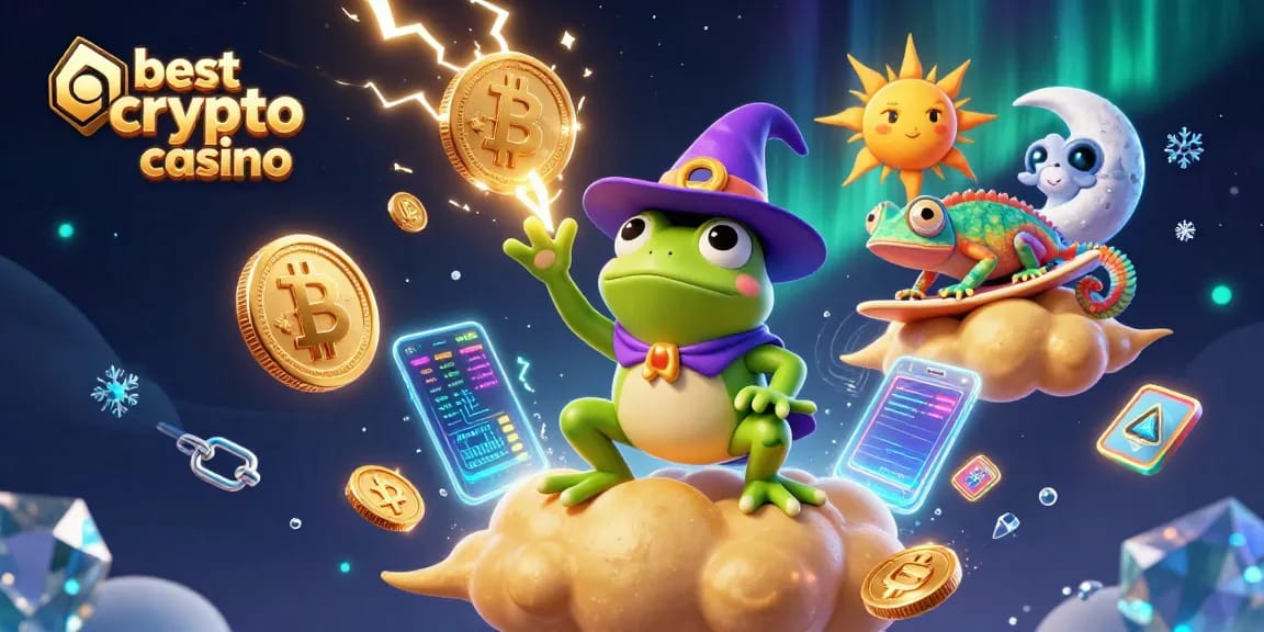 Découvrez le meilleur casino crypto avec un sorcier, un caméléon et des pièces dorées.