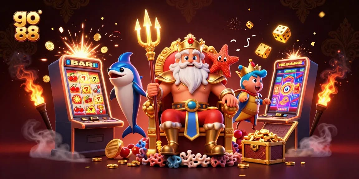 Spin the reels at go 88 casino, where Neptune oversees thrilling jackpot wins with vibrant symbols.