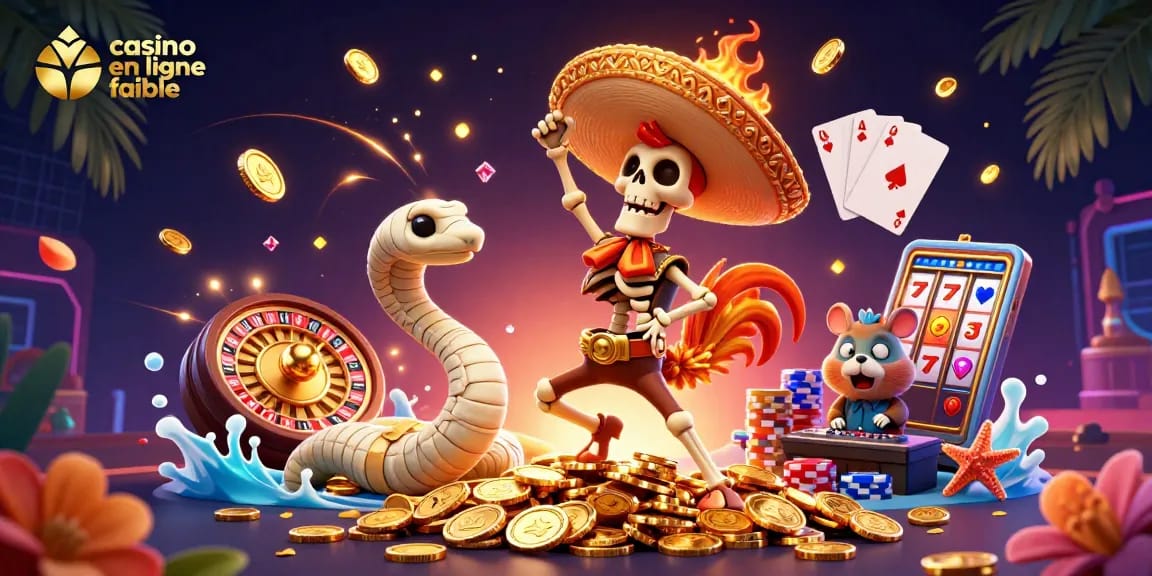 Gagnez en découvrant les jeux du casino en ligne fiable avec une illustration de personnages animés.