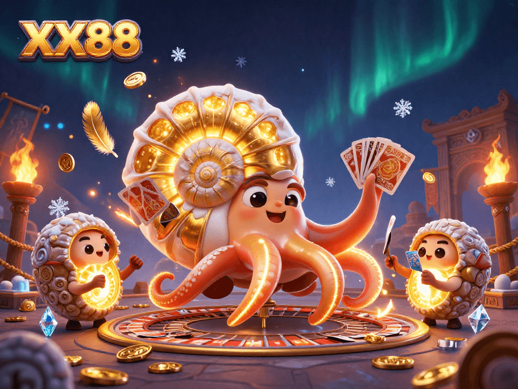 Players experience the thrill of XX88's dynamic gambling scene with ancient casino elements.