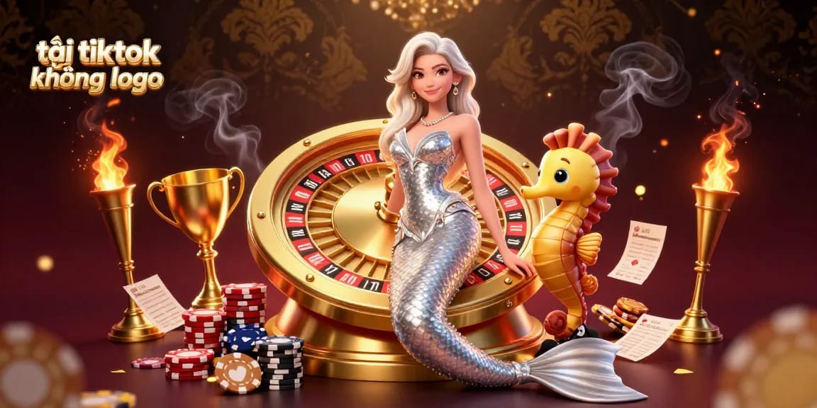 Download TikTok videos without a logo using a stylish casino scene featuring the tải tiktok không logo brand.