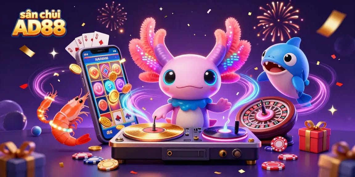Engage with vibrant games at sân chơi AD88 featuring colorful underwater characters and dynamic gambling elements.