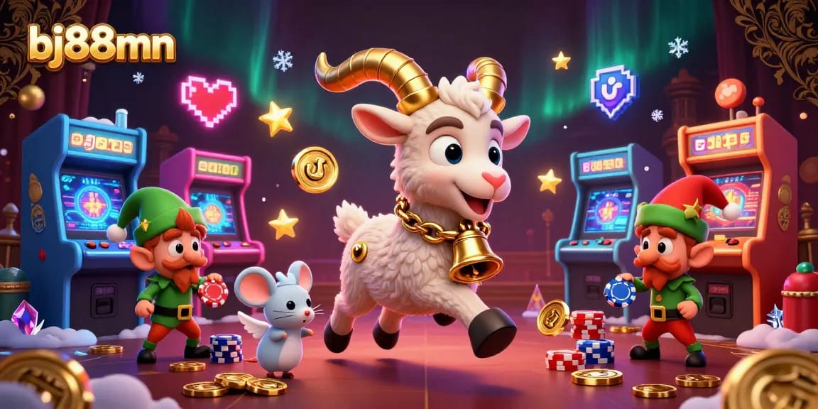 Experience thrilling action at bj88mn, a holiday-themed casino where playful gremlins steal poker chips.