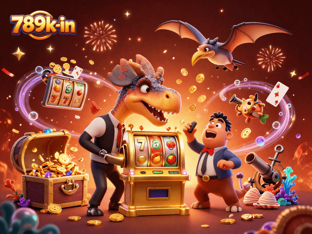Engage with 789k-in and witness a dinotastic slot machine jackpot celebration!