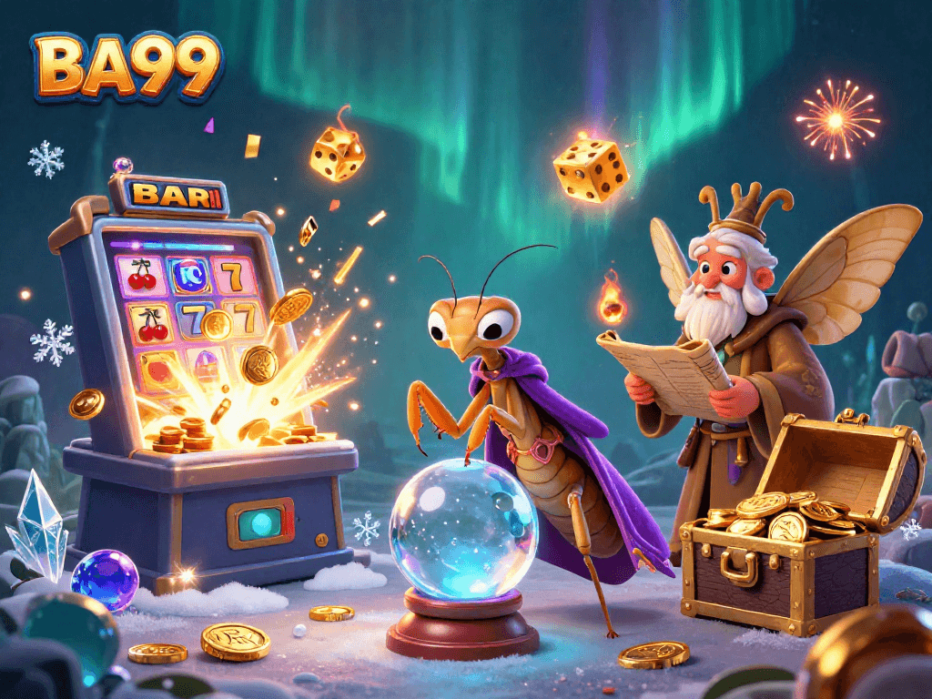 Experience the thrill of BA99 with captivating characters and jackpot excitement in this vibrant 3D scene.