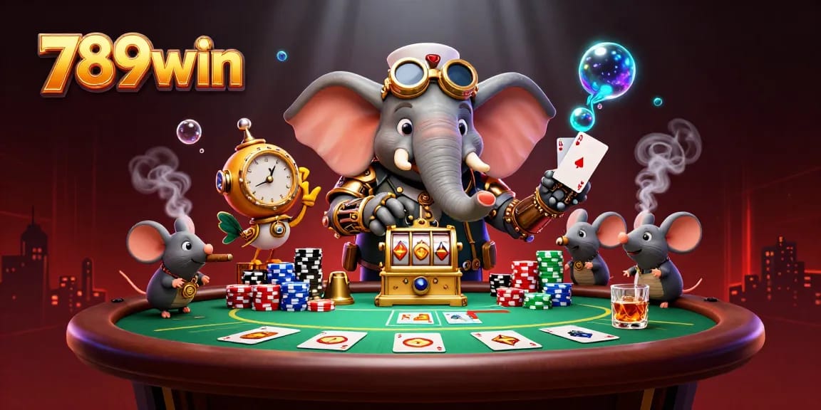Experience thrilling gaming action with 789win's vibrant casino scene showcasing steampunk characters and rich details.