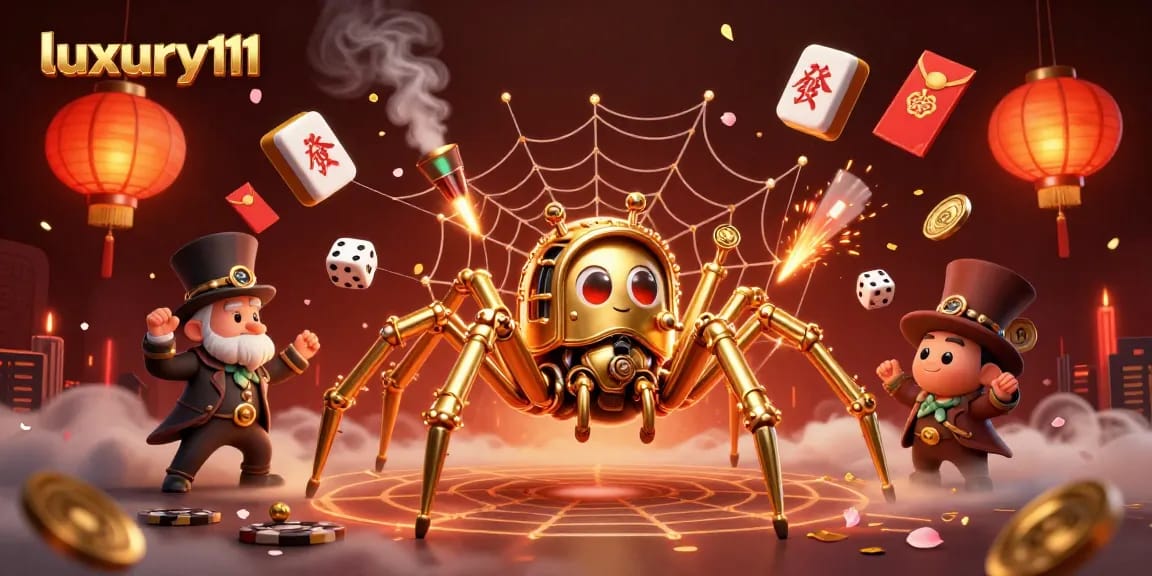 Catch lucky dice in the web of the steampunk spider at luxury111 online casino.