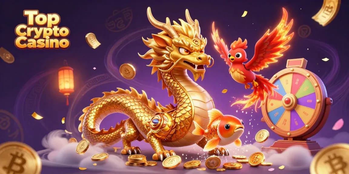 Engage in the Top Crypto Casino experience with vibrant gaming elements and dynamic characters.