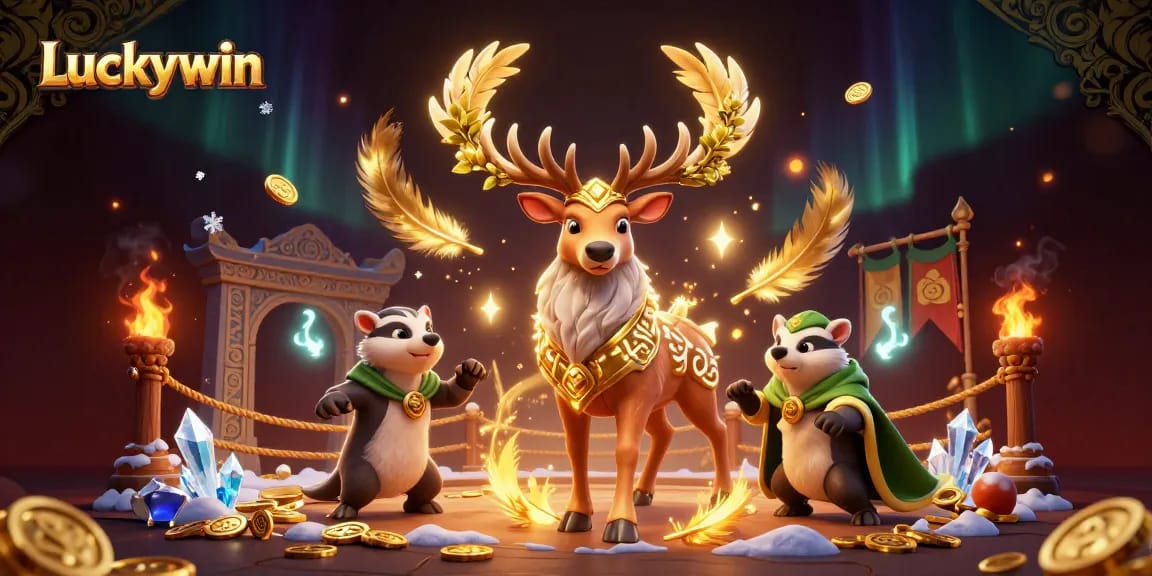 Experience thrilling action at Luckywin with mystical characters and vibrant casino elements.