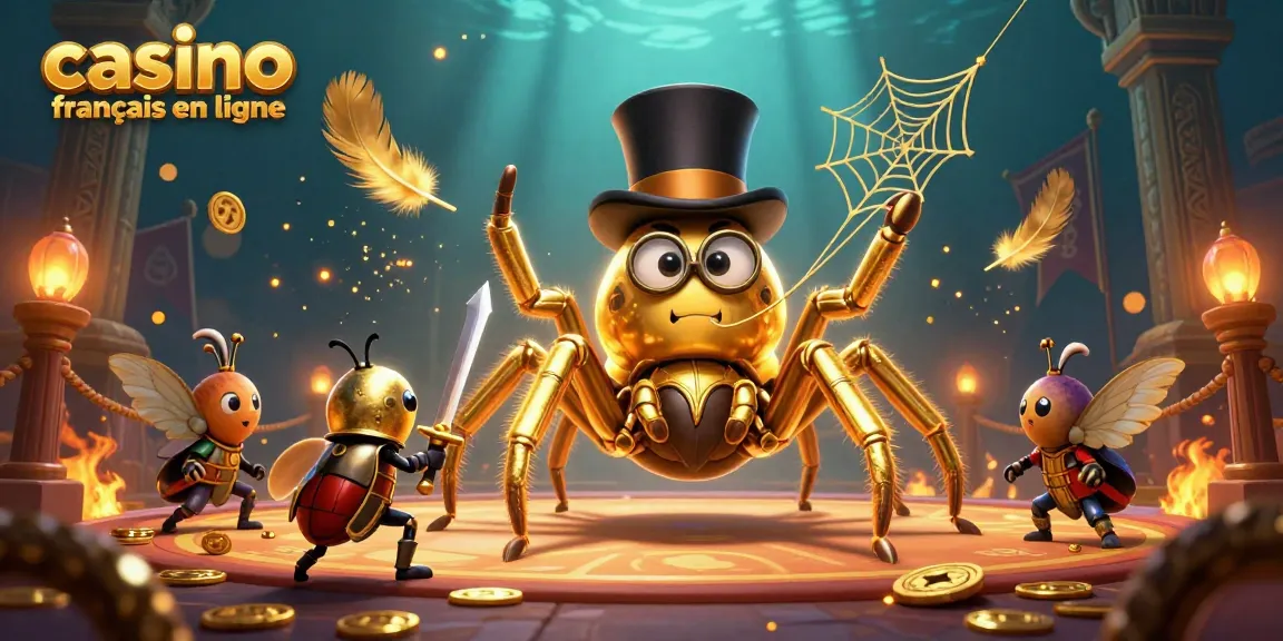 Jouez sur casino français en ligne avec une araignée dorée et un chevalier besogneux dans un monde magique.