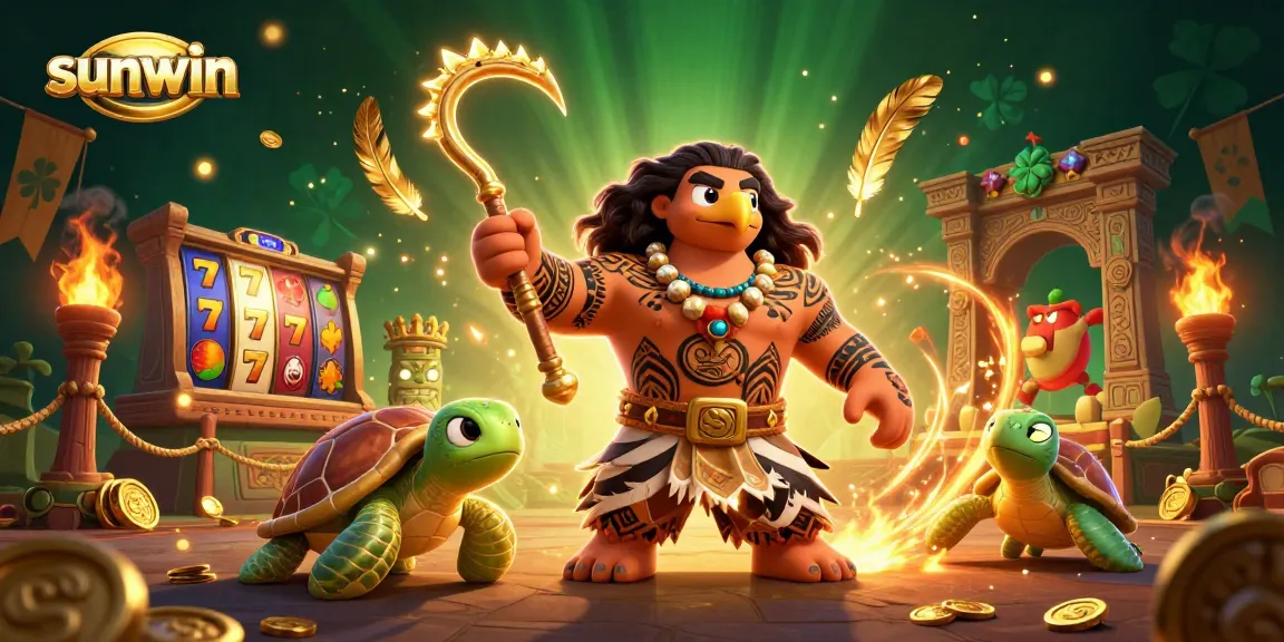 Experience thrilling wins at sunwin's vibrant casino scene filled with lucky slot symbols.