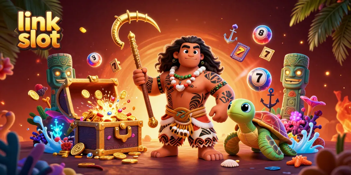 Join the excitement with link slot as a Maui demigod and turtle navigate a vibrant casino world.