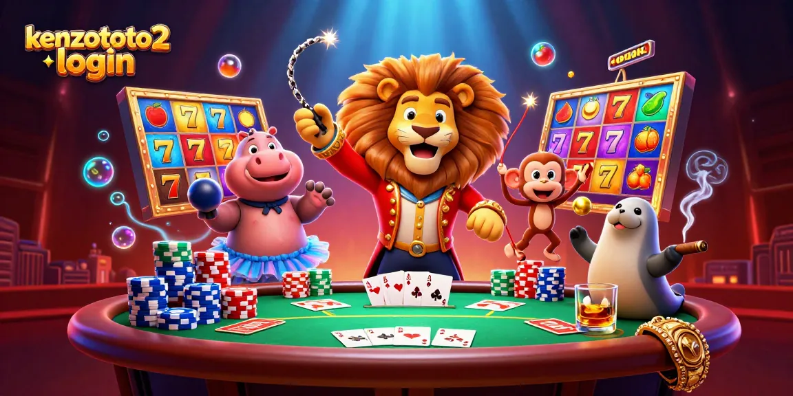 Menangkan permainan slot dengan kenzototo2 login saat menonton singa pemimpin sirkus dan teman-temannya.
