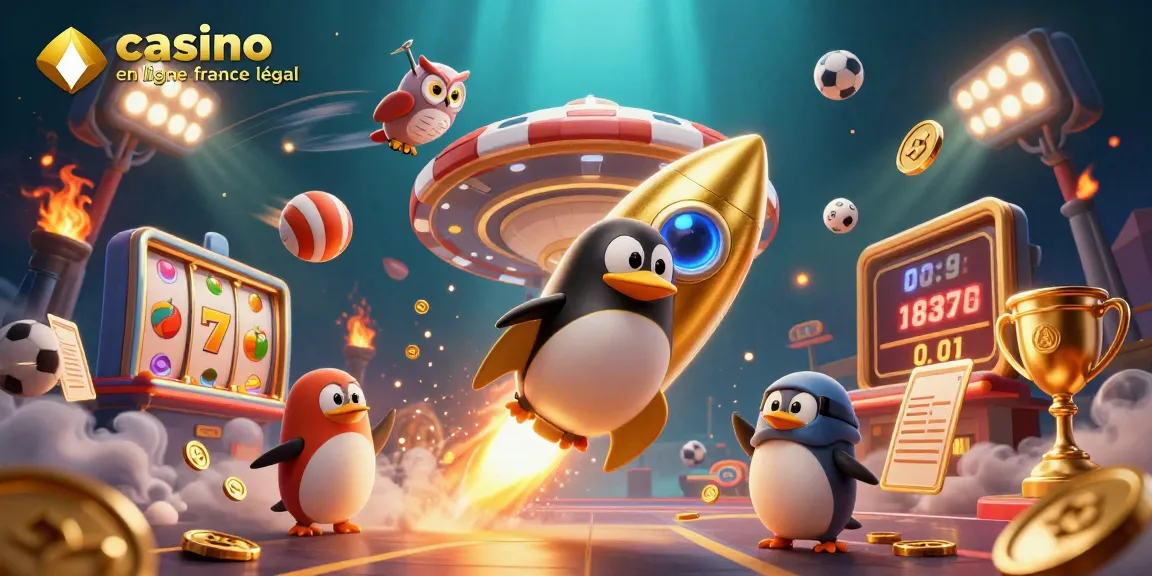 Le casino en ligne légal en France propose des jeux palpitants avec un pingouin doré et des éléments animés.