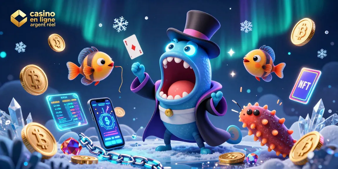 Le casino en ligne argent réel est animé par un poisson-ange avec un chapeau, un poisson-lanterne et une morve de mer en pleine magie.