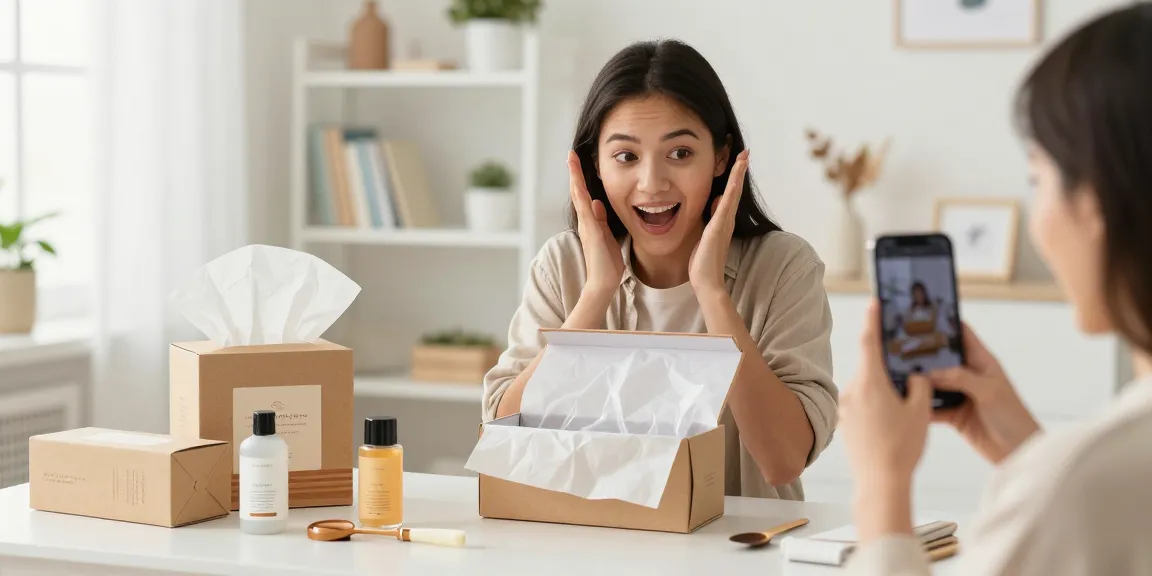 Shashel unboxing experience, showcasing eco-friendly product in exciting online shopping context.