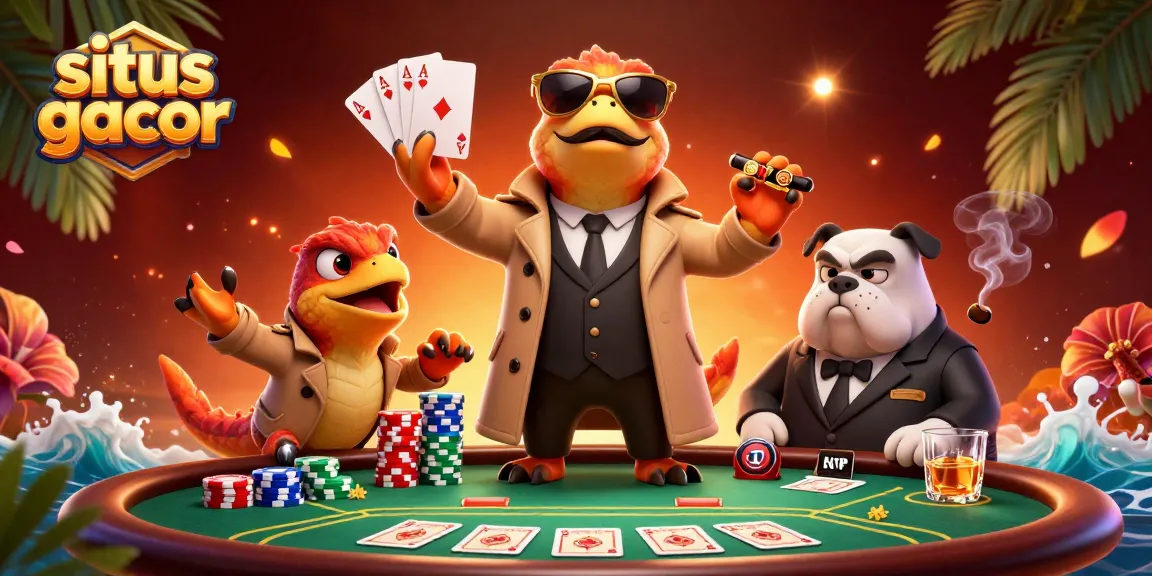 Engage with situs gacor as cartoon raptors attempt entry to a VIP casino lounge.