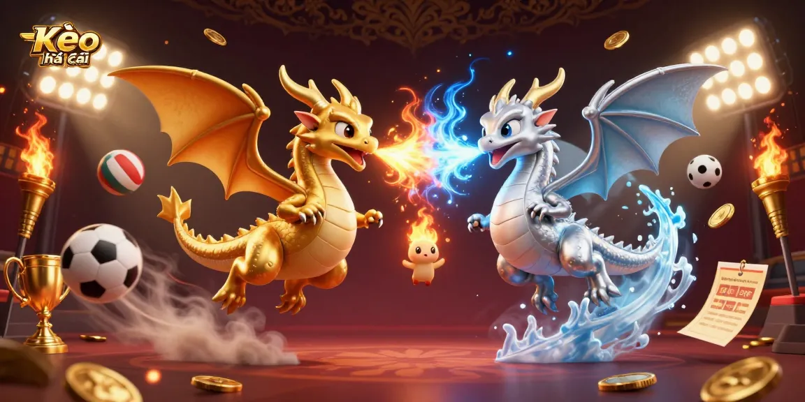 Experience Kèo nhà cái with thrilling sports betting elements and dynamic dragon artwork