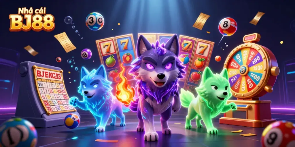 Experience the excitement at Nhà cái BJ88 with vibrant slot machines and dynamic game elements.