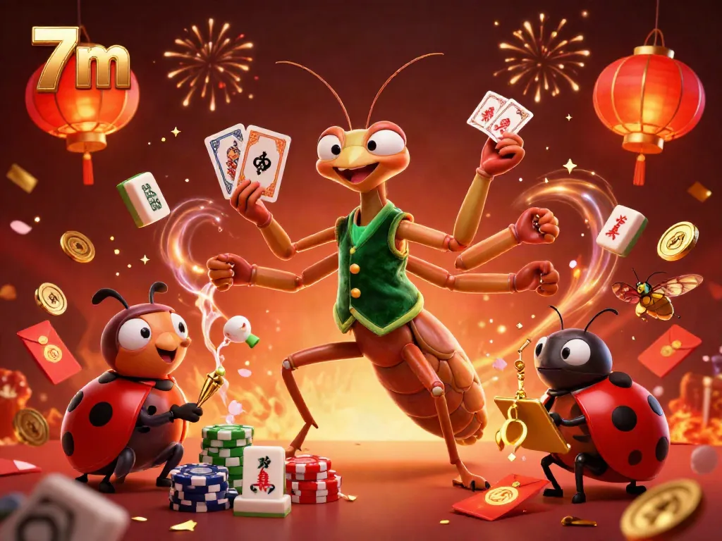Experience intense betting action with the dynamic 7 m gaming scene featuring vibrant characters and festive decorations.
