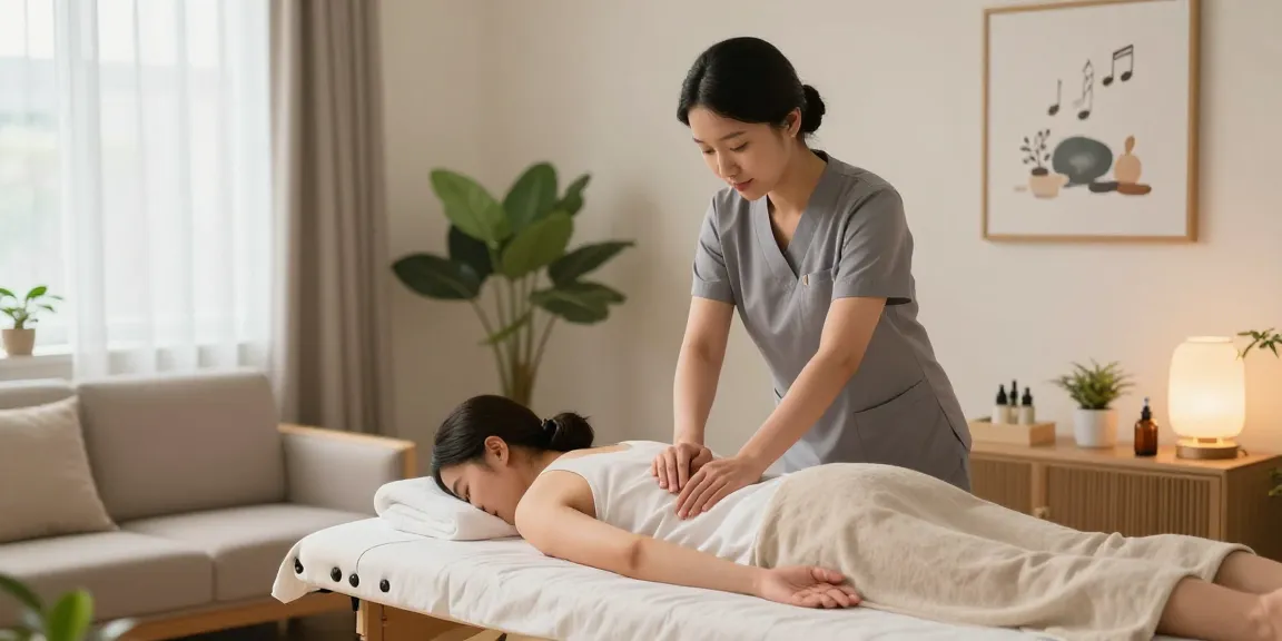 マ포출장안마 delivering calming home massage therapy in a tranquil setting with soothing decor and natural light.