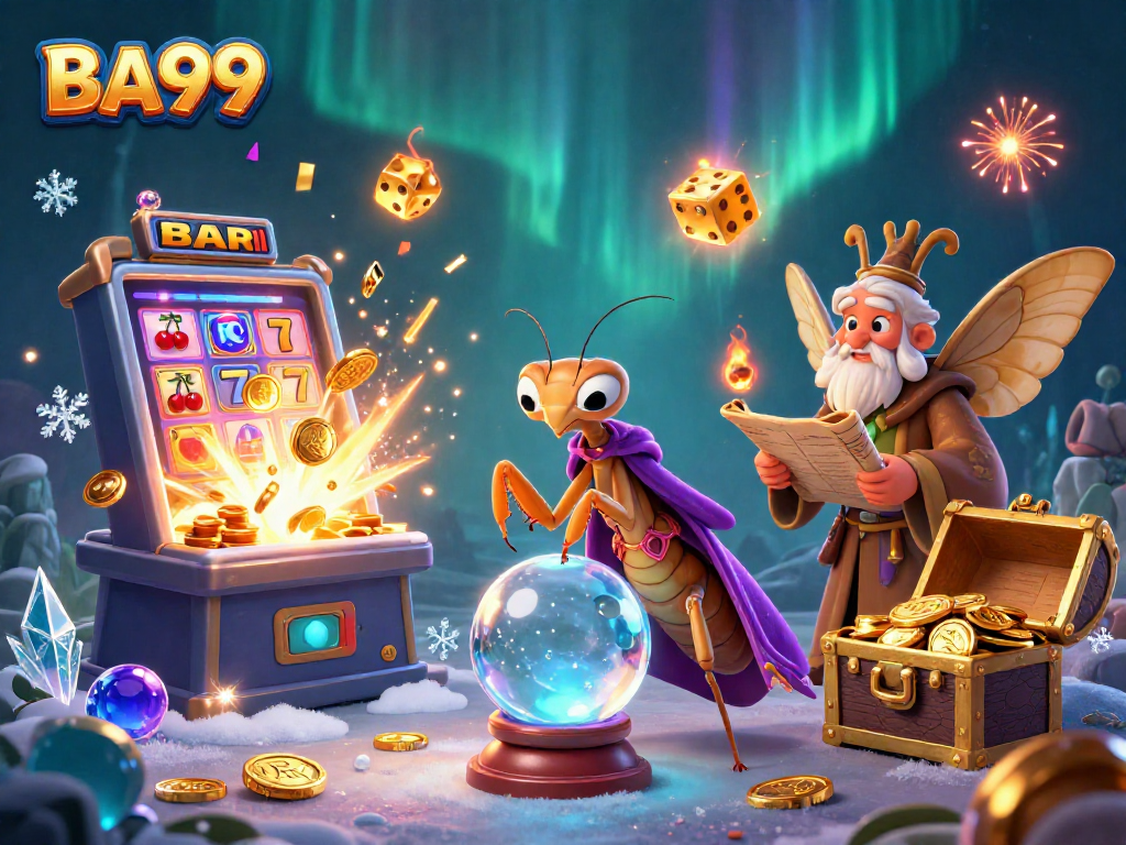 Experience the thrill of BA99 with captivating characters and jackpot excitement in this vibrant 3D scene.