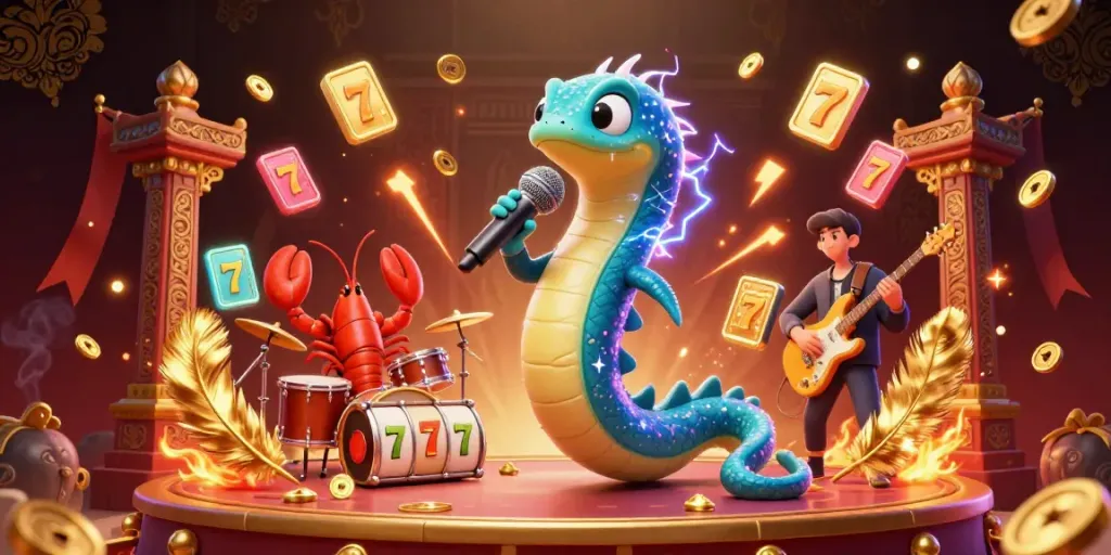 Enhanced gameplay at situs slot with a 3D electric eel DJ in an underwater casino.