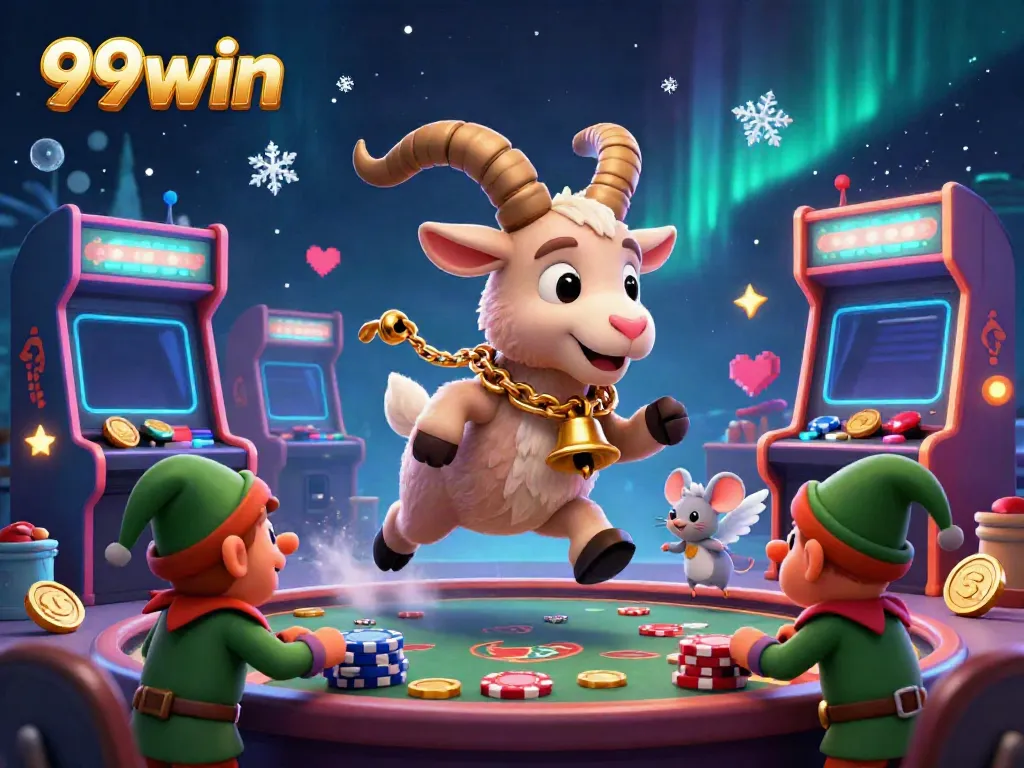 Experience the thrilling world of 99win with playful characters in a vibrant holiday-horror casino.