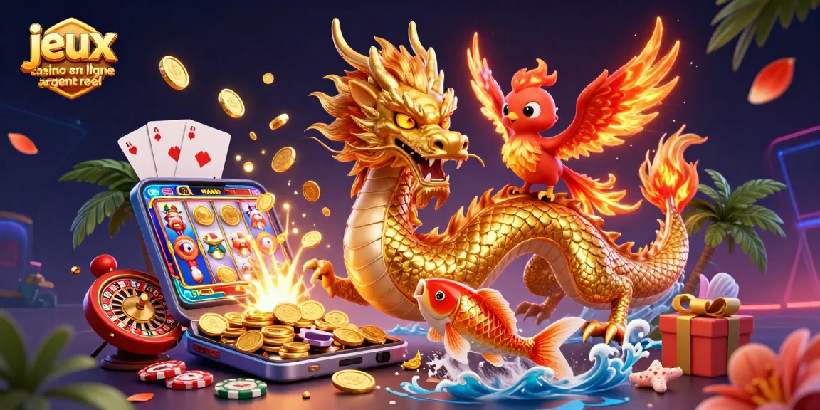 Jouez à des jeux casino en ligne argent réel avec des personnages en 3D dans une scène dynamique.