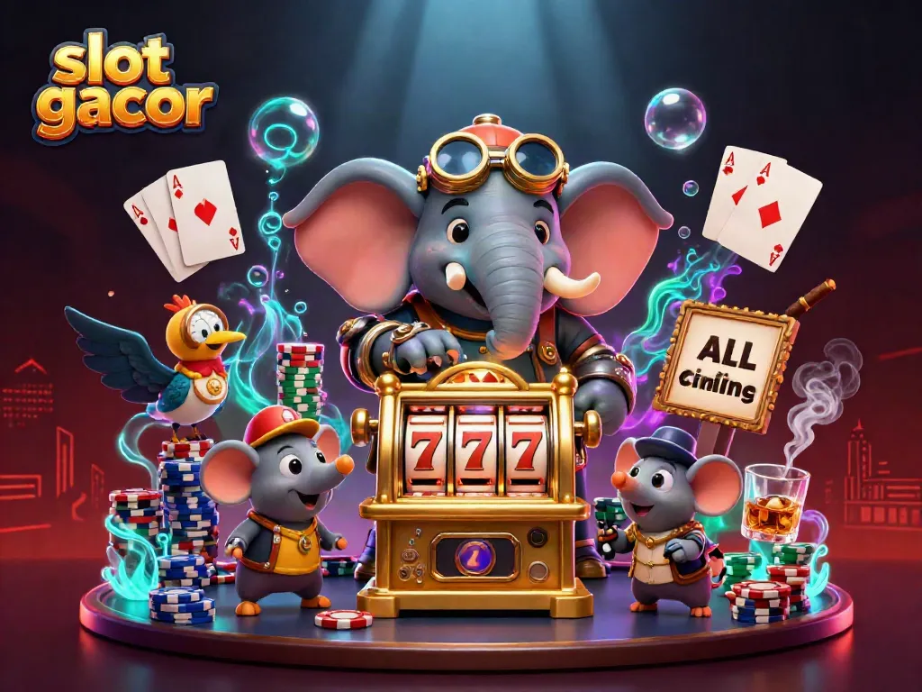 Spin the slot gacor machine to unveil jackpots with vibrant casino elements in a rich 3D scene.