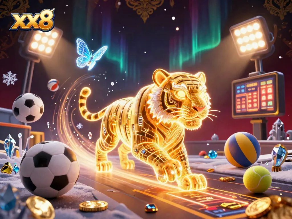 Experience the thrill of xx8 with animated casino elements and a vibrant digital landscape.
