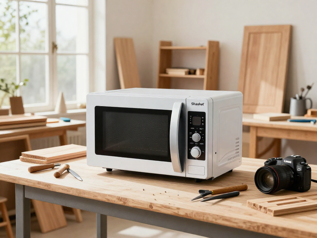 Shashel technology effectively eliminating pests from wooden furniture in a bright workshop.