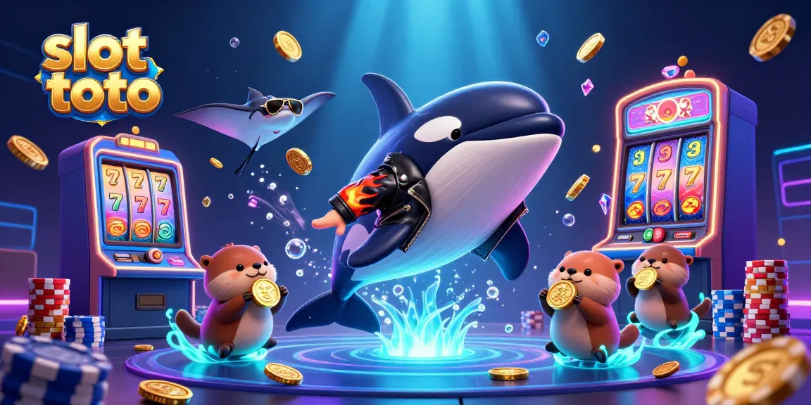 Engaging scene with the keyword slot toto showcasing vibrant 3D characters celebrating in a casino-inspired underwater world.