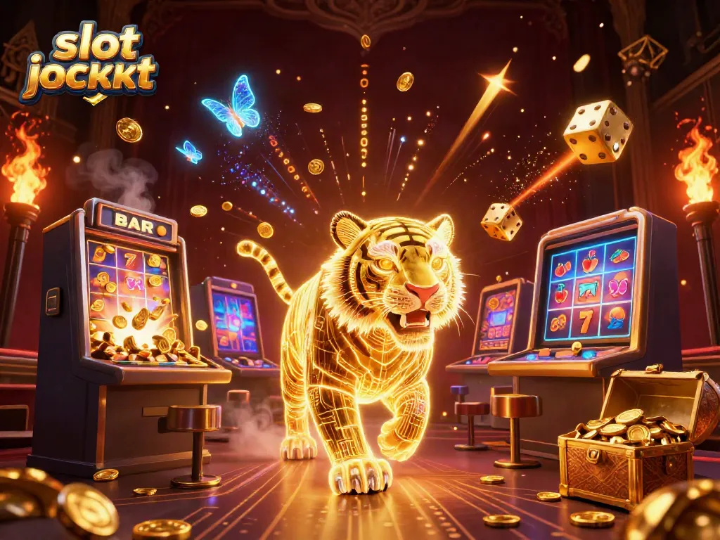 Win mega rewards with slot jackpot in a digital casino filled with excitement and vibrant elements.
